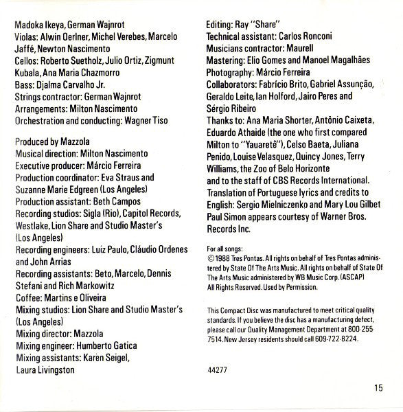 Milton Nascimento - YauaretÃª (CD) Image