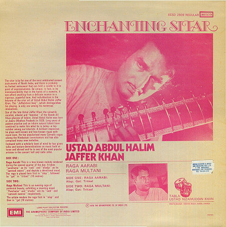 Abdul Halim Jaffer Khan, Nizamuddin Khan - Enchanting Sitar (Vinyl) Image