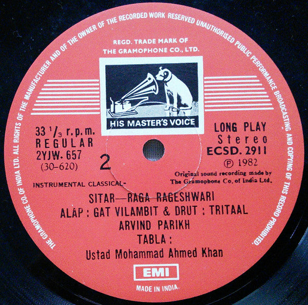 Arvind Parikh - Melody and Grace (Vinyl) Image