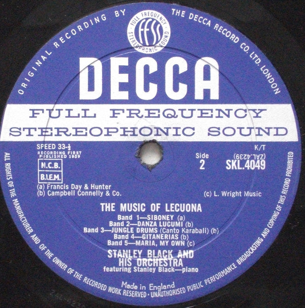 Stanley Black & His Orchestra - Music Of Lecuona (Vinyl) Image