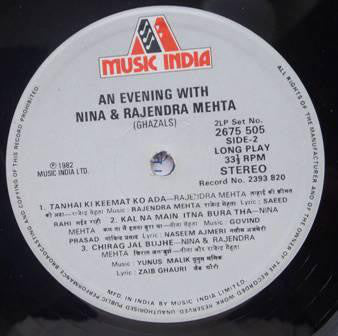 Vynala Rajender Nina & Rajendra Mehta - An Evening With Nina & Rajendra Mehta (Ghazals ...