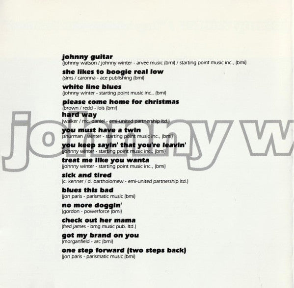 Johnny Winter - "Hey, Where's Your Brother?" (CD) Image