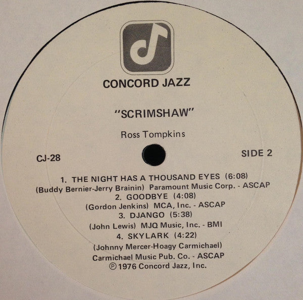 Ross Tompkins - Scrimshaw (Vinyl) Image