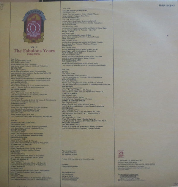 Various - The Fabulous Years 1946-1956 (Vinyl) (2 LP) Image