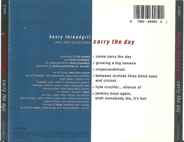 Henry Threadgill Very Very Circus - Carry The Day (CD) Image