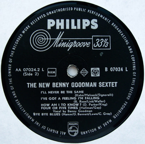 Benny Goodman Sextet - The New Benny Goodman Sextet (Vinyl) Image