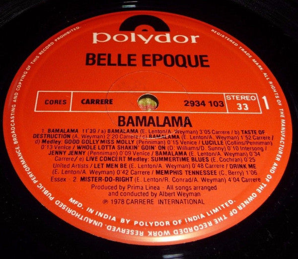 Belle Epoque - Bamalama (Vinyl) Image