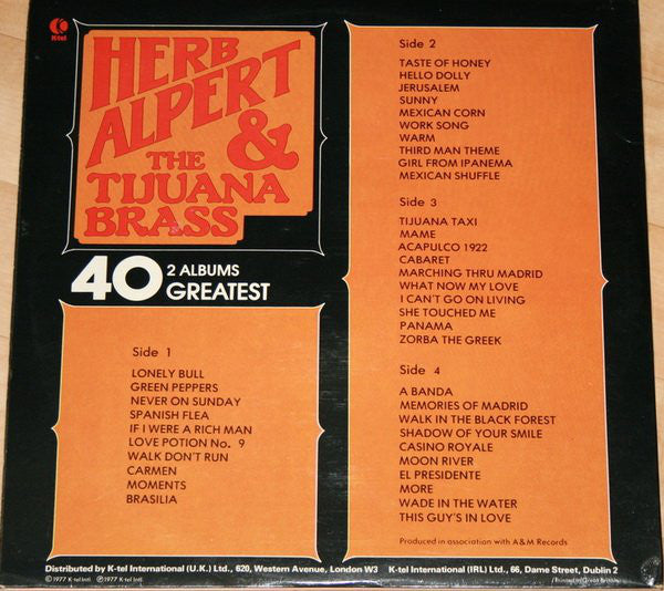 Herb Alpert & The Tijuana Brass - 40 Greatest (Vinyl) (2 LP) Image