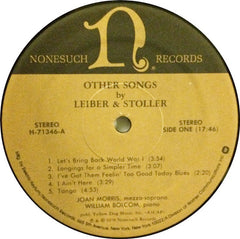 Joan Morris And William Bolcom - Other Songs By Leiber & Stoller (Vinyl) Image