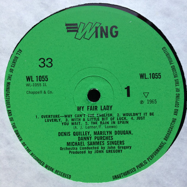 Mike Sammes Singers, John Gregory, Denis Quilley, Marilyn Dougan, Danny Purches - Selections From My Fair Lady (Vinyl) Image