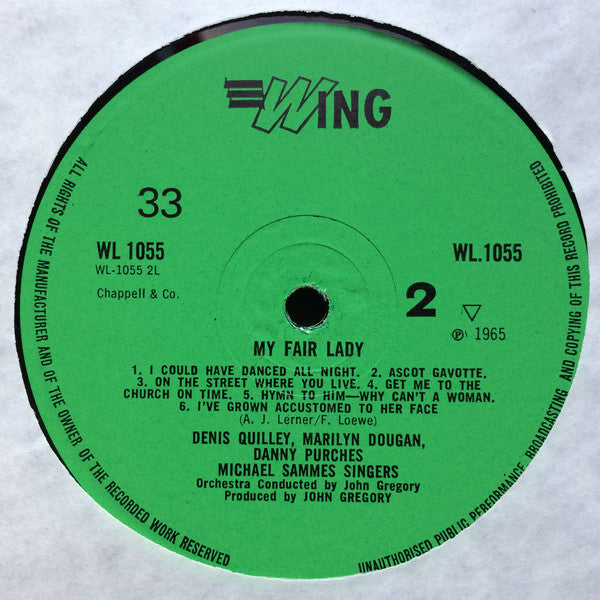 Mike Sammes Singers, John Gregory, Denis Quilley, Marilyn Dougan, Danny Purches - Selections From My Fair Lady (Vinyl) Image