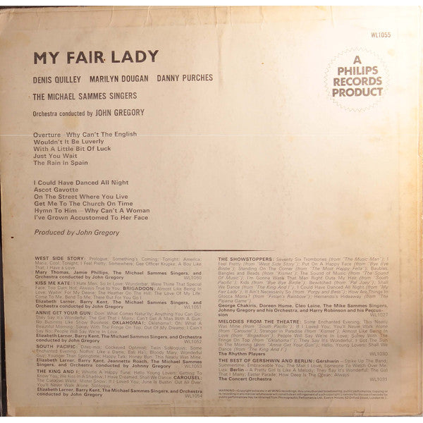 Mike Sammes Singers, John Gregory, Denis Quilley, Marilyn Dougan, Danny Purches - Selections From My Fair Lady (Vinyl) Image