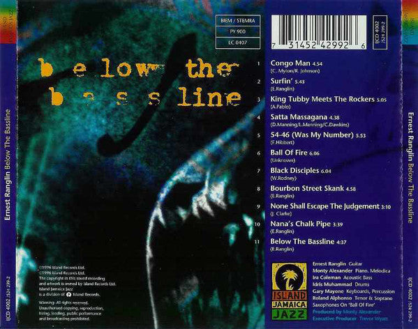 Ernest Ranglin - Below The Bassline (CD) Image