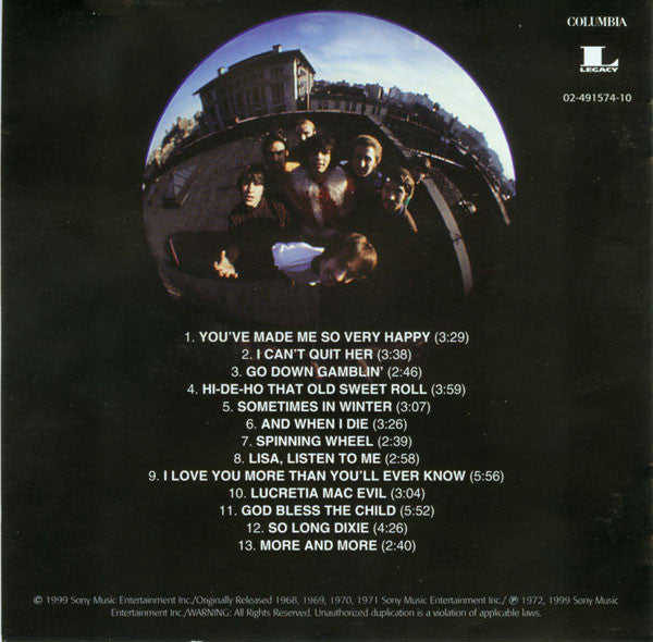 Blood, Sweat And Tears - Blood, Sweat And Tears Greatest Hits (CD) Image