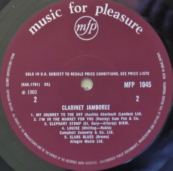 Acker Bilk, Sandy Brown (3), Terry Lightfoot, Archie Semple - Clarinet Jamboree (Vinyl) Image