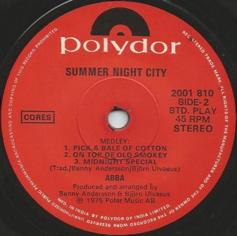 ABBA - Summer Night City (45-RPM) Image