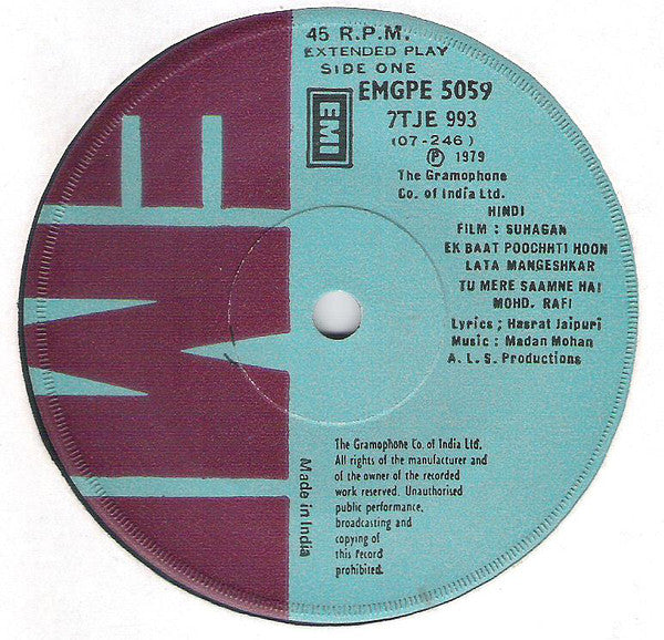 Madan Mohan - Suhagan (45 RPM) Image