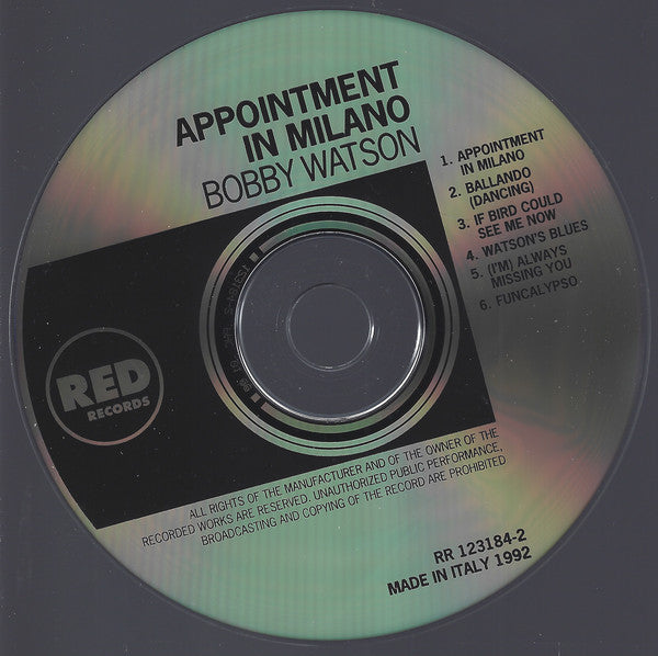 Bobby Watson (2) - Appointment In Milano (CD) Image
