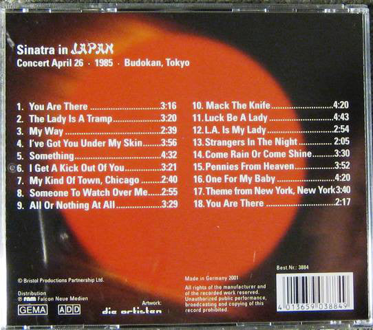 Frank Sinatra - Sinatra In Japan - Concert April 26 - 1985, Budokan, Tokyo (CD) Image
