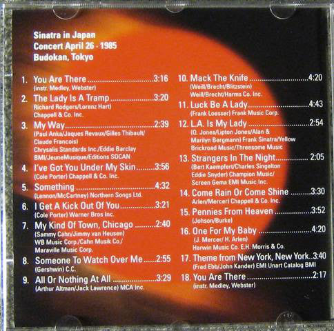 Frank Sinatra - Sinatra In Japan - Concert April 26 - 1985, Budokan, Tokyo (CD) Image