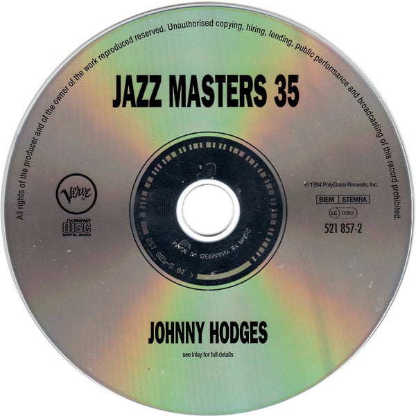 Johnny Hodges - Verve Jazz Masters 35 (CD) Image