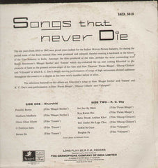 Khurshid And K. C. Dey - Songs That Never Die (Vinyl) Image