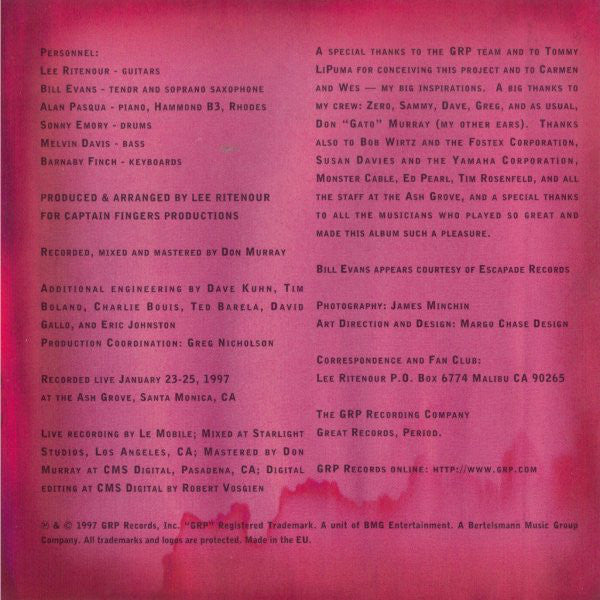 Lee Ritenour - Alive in L.A. (CD) Image
