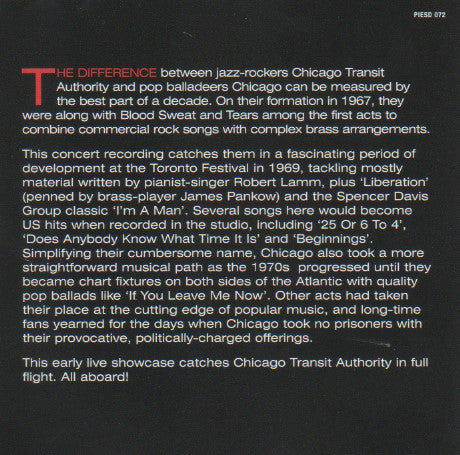 Chicago (2) - Chicago Live I'm A Man (CD) Image