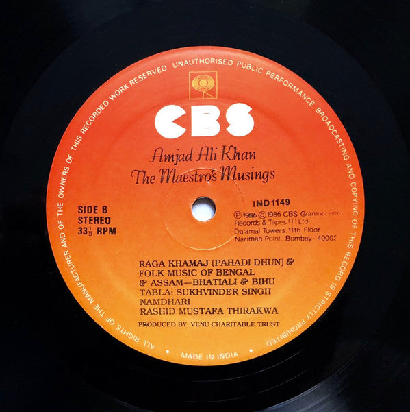 Amjad Ali Khan - The Maestro's Musings (Vinyl) Image