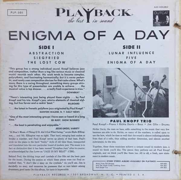 Paul Knopf - Enigma Of A Day (Vinyl) Image