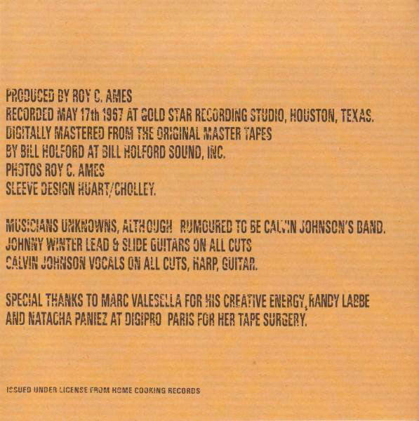 Johnny Winter with Calvin Johnson (4) - Raw To The Bone (CD) Image