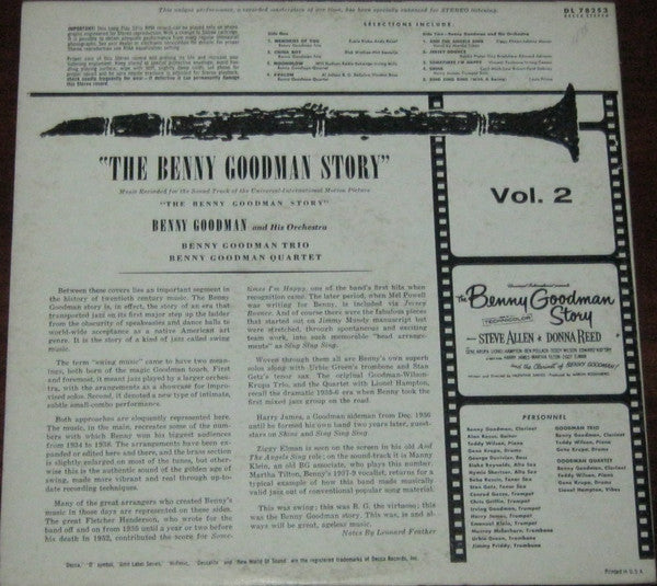 Benny Goodman - The Benny Goodman Story Volume 2 (Vinyl) Image