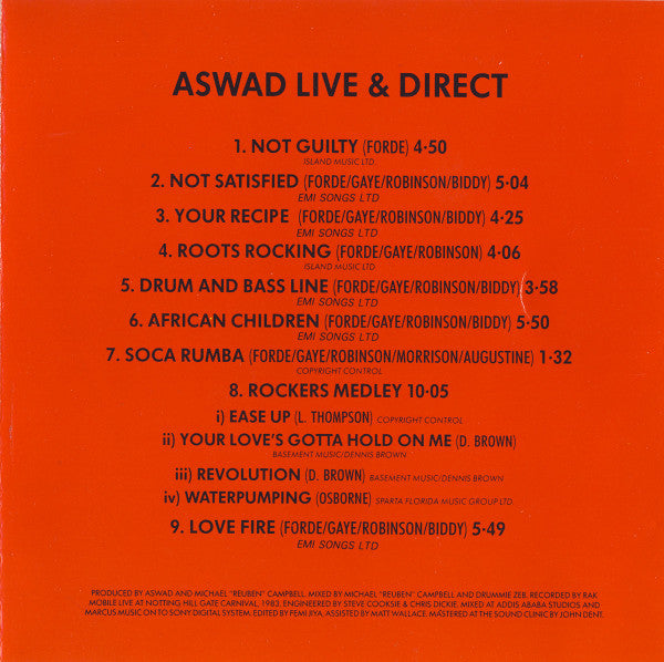 Aswad - Live And Direct (CD) Image