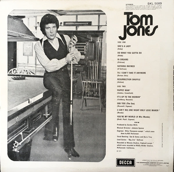 Tom Jones - Tom Jones Sings She's A Lady (Vinyl) Image