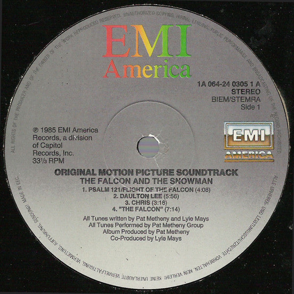 Pat Metheny Group - The Falcon And The Snowman (Original Motion Picture Soundtrack) (Vinyl) Image