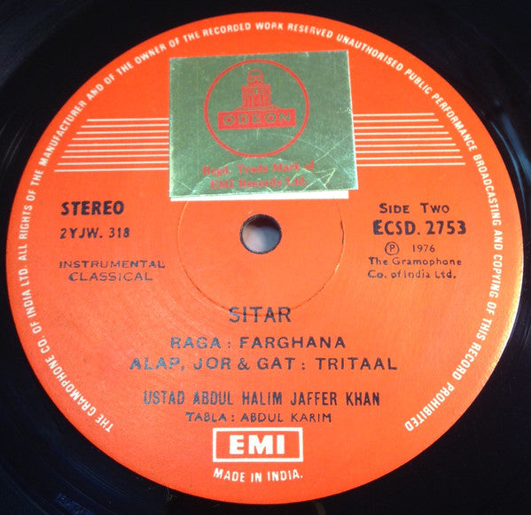 Abdul Halim Jaffer Khan - Sitar Through Ages (Vinyl) Image