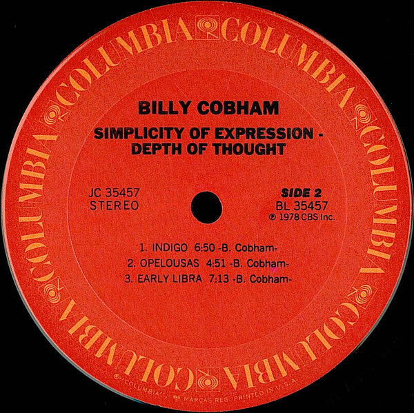 Billy Cobham - Simplicity Of Expression - Depth Of Thought (Vinyl) Image