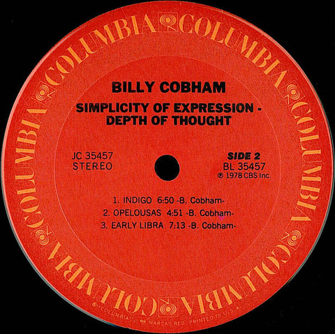 Billy Cobham - Simplicity Of Expression - Depth Of Thought (Vinyl) Image