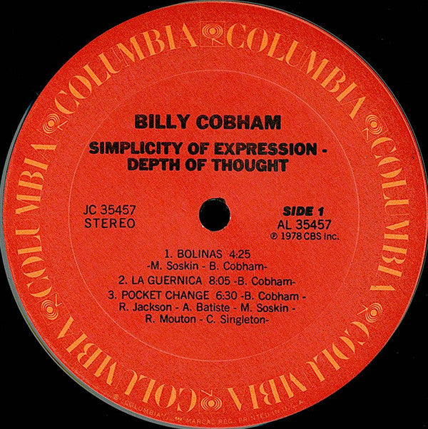 Billy Cobham - Simplicity Of Expression - Depth Of Thought (Vinyl) Image