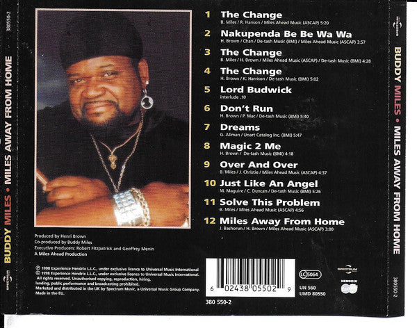 Buddy Miles - Miles Away From Home (CD) Image