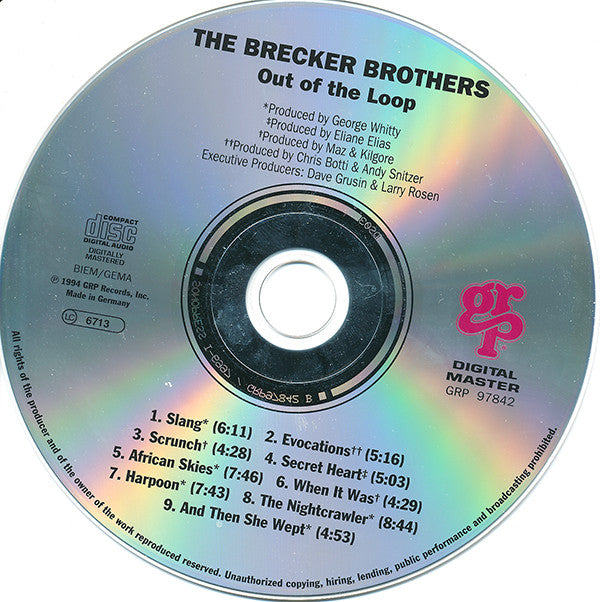 Brecker Brothers, The - Out Of The Loop (CD) Image