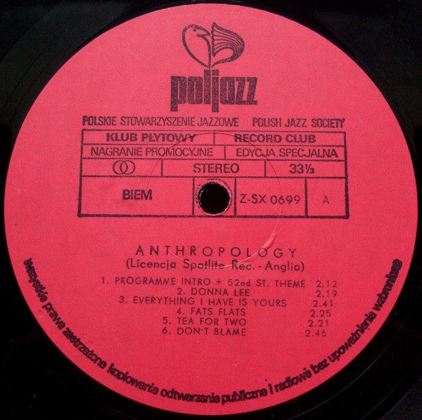 Barry Ulanov / Tadd Dameron - Anthropology (Vinyl) Image