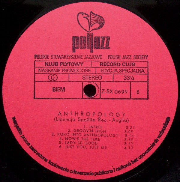 Barry Ulanov / Tadd Dameron - Anthropology (Vinyl) Image