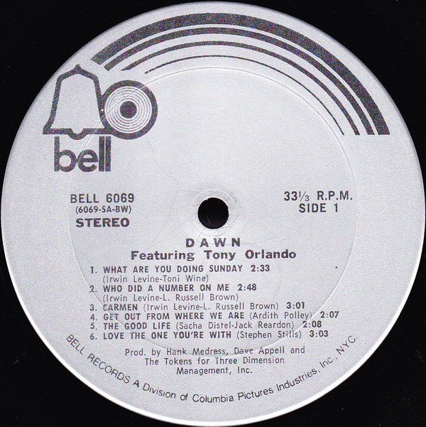 Dawn (5) Featuring Tony Orlando - Dawn Featuring Tony Orlando (Vinyl) Image