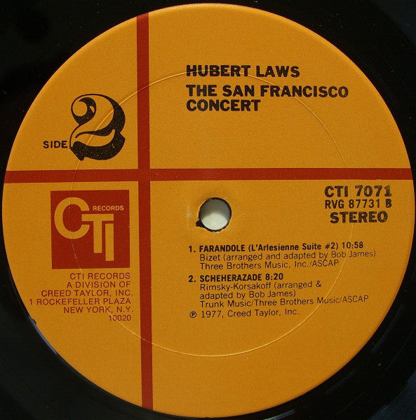 Hubert Laws - The San Francisco Concert (Vinyl) Image