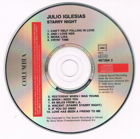 Julio Iglesias - Starry Night (CD) Image