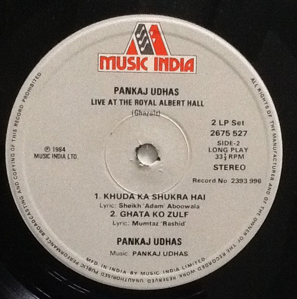 Pankaj Udhas - Live At The Royal Albert Hall (Vinyl) (2 LP) Image