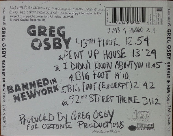 Greg Osby - Banned In New York (CD) Image