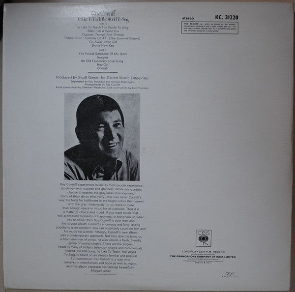 Ray Conniff And The Singers - I'd Like To Teach The World To Sing (Vinyl) Image