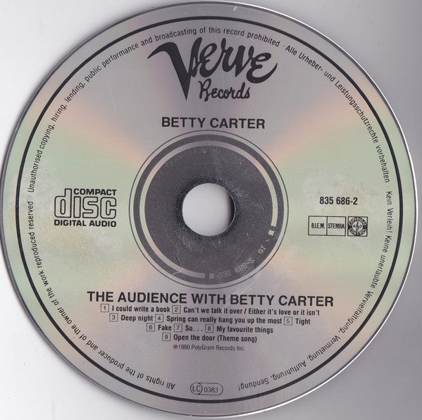 Betty Carter - The Audience With Betty Carter (CD) (2 CD) Image